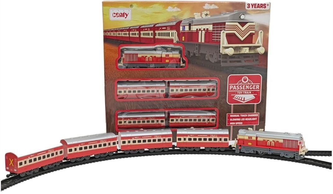 Toy battery operated toy train with manual track changer