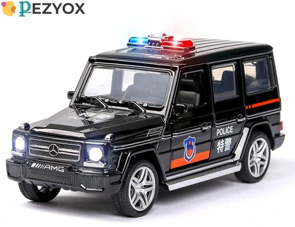 1:32 scale Mercedes AMG G65 POLICE Pull Back Car with Sound & Light for Kids-image-27