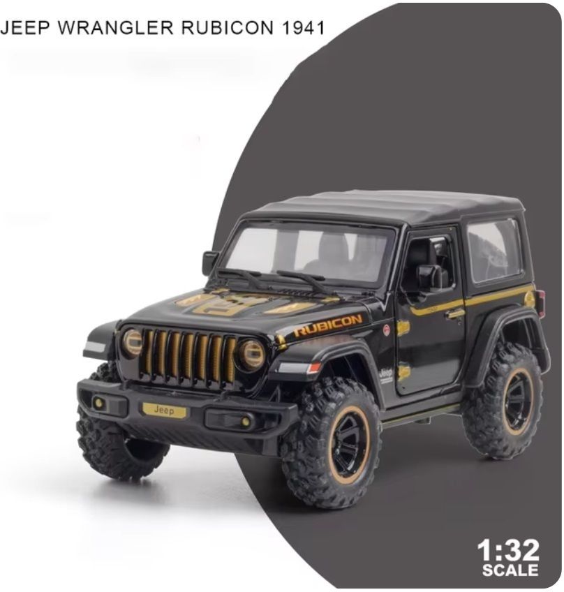 Thar, Jeep Wrangler Rubicon 1:32 Openable Doors & Sound Light Metal Car Toy