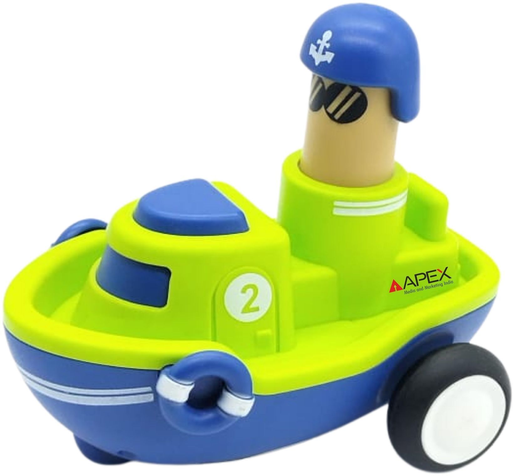Push and go Boat Friction toy 360 Degree head rotate Car set forkids Unbreakable