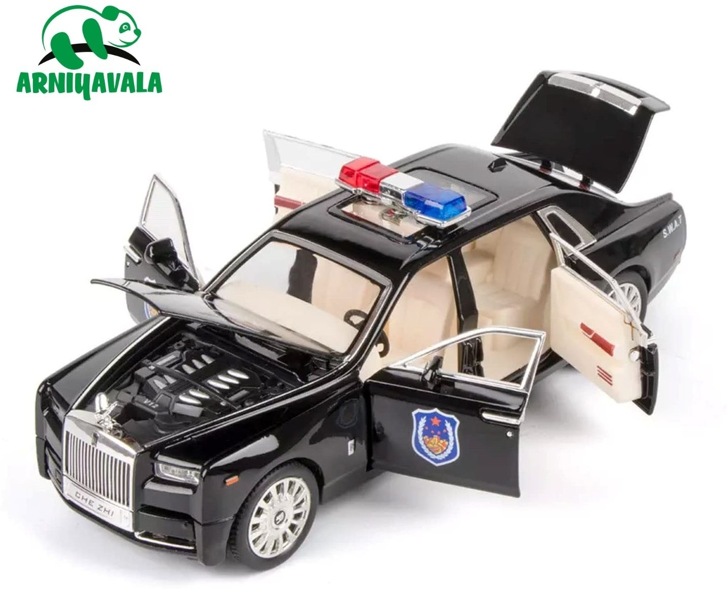 1/24 Scale Wheels Diecast Rolls Royce Phantom Police Metal Model toy car-image-23
