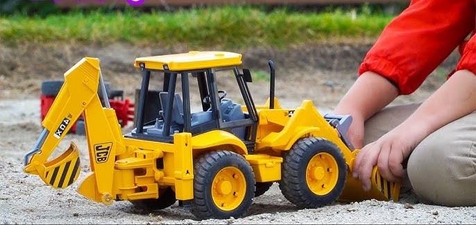 Pull Back Action JCB Racing Dumper Toy for Kids 2in1 Bulldozer Indoor Games Toy