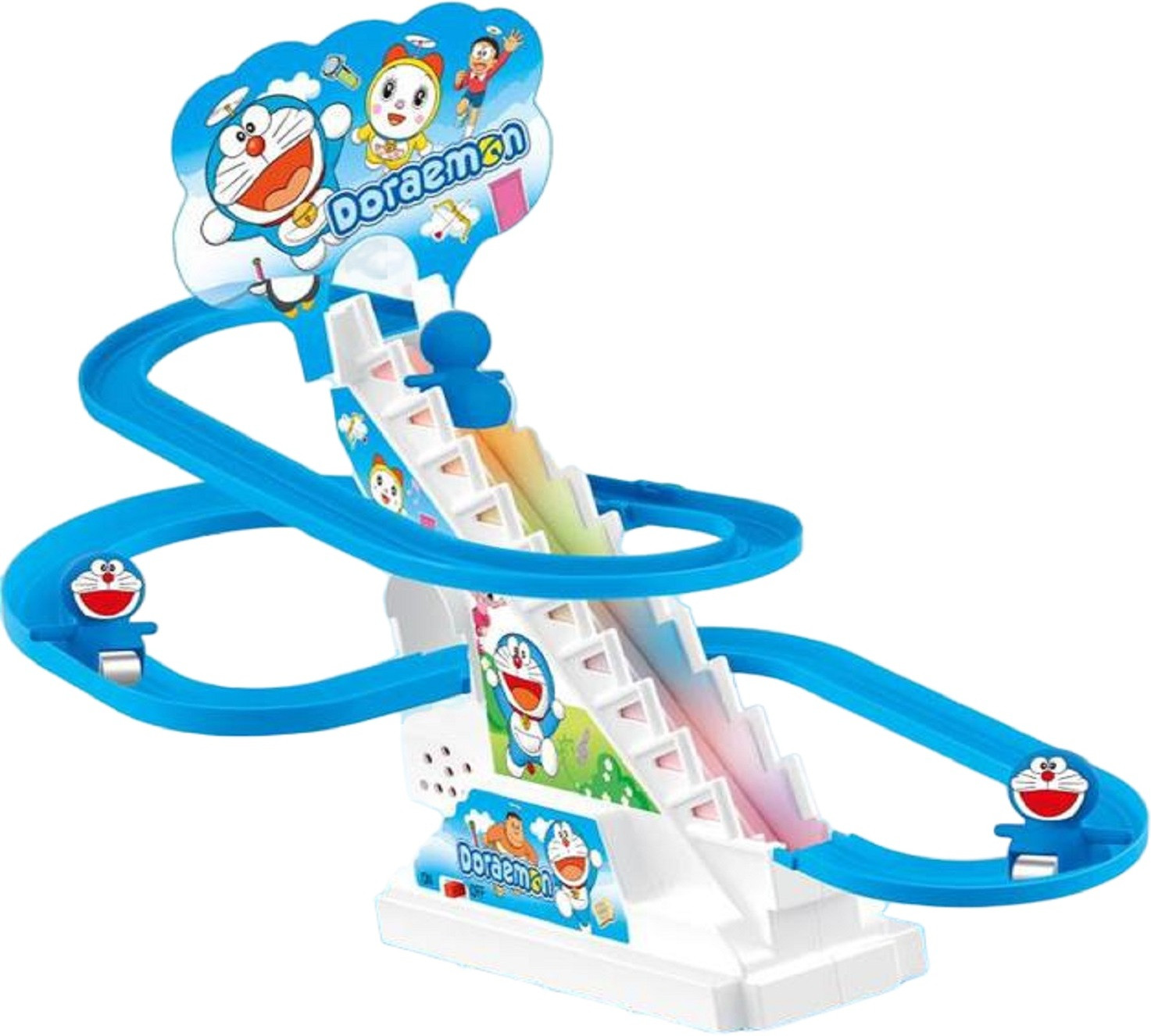 skstore Doraemon Climbing Toys,Electric Doraemon Chasing Race Track Game Set image 1