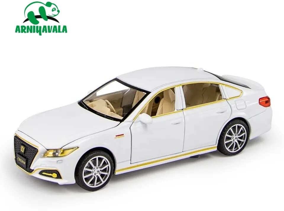 1:32 TOYATA CROWN Toy Car Metal Pull Back Diecast Car with Openable Door-image-7