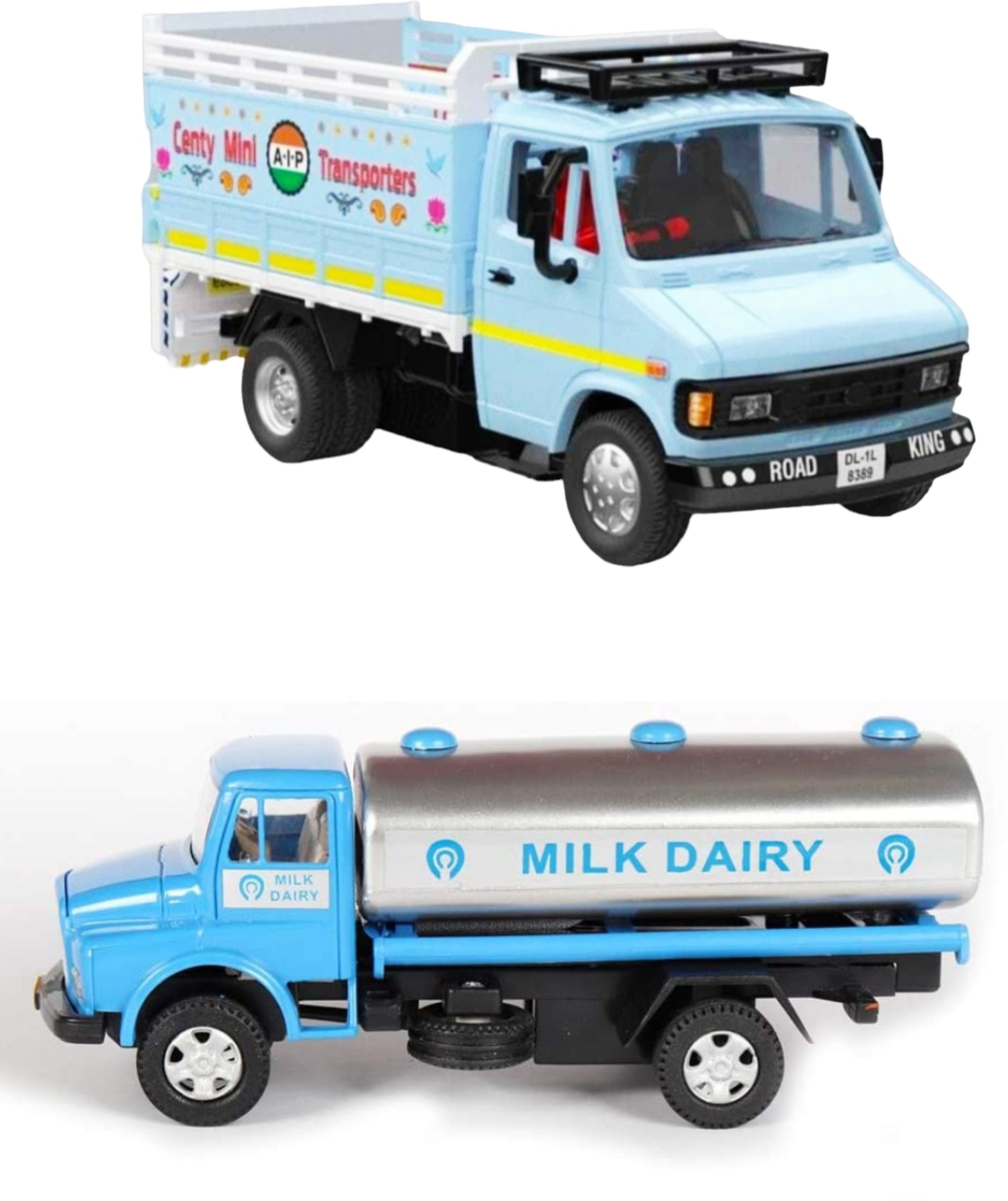 viaan world New Launch Combo Pack of ( Mini Transporter & Mother Dairy ) Truck Toy-picture-11