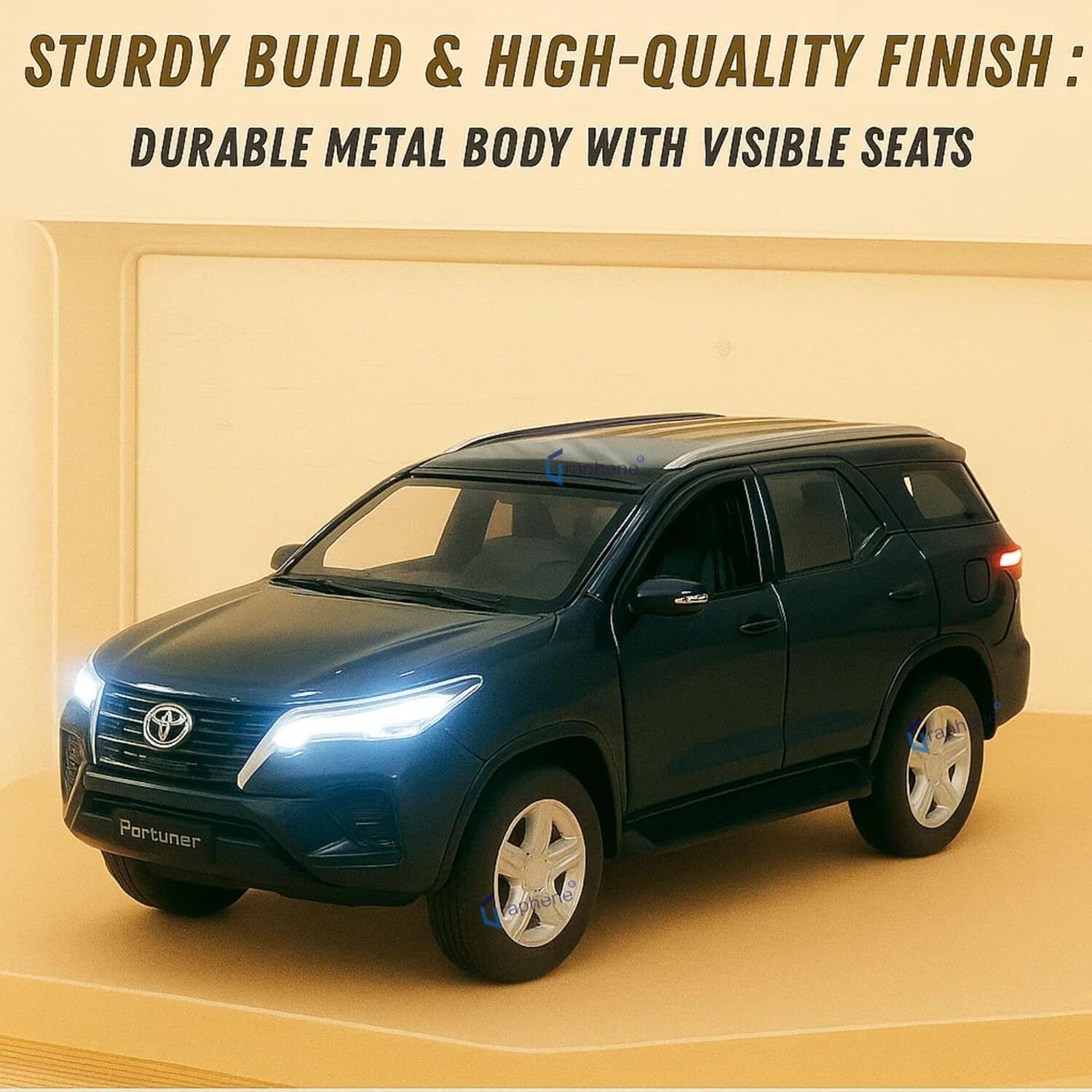 Toyo/ta Fortuner Die-Cast Pull Back Car Sturdy Metal Model Toy Vehicle for Kids-image-12