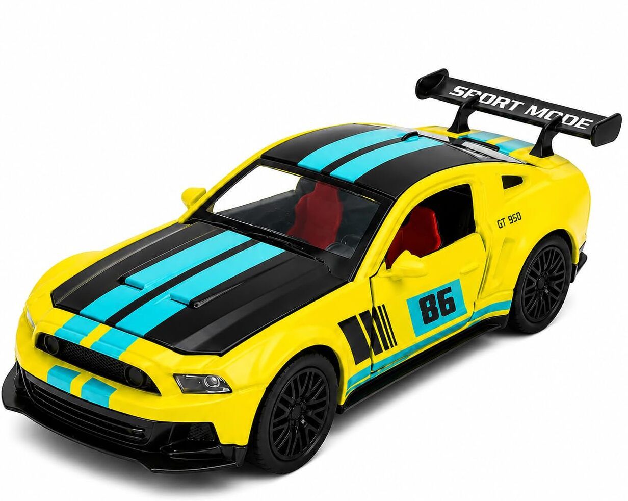 joyaura Mustang Die Cast Model Car 1:36 GT Metal Alloy with Pullback and Open Doors Car-picture-21