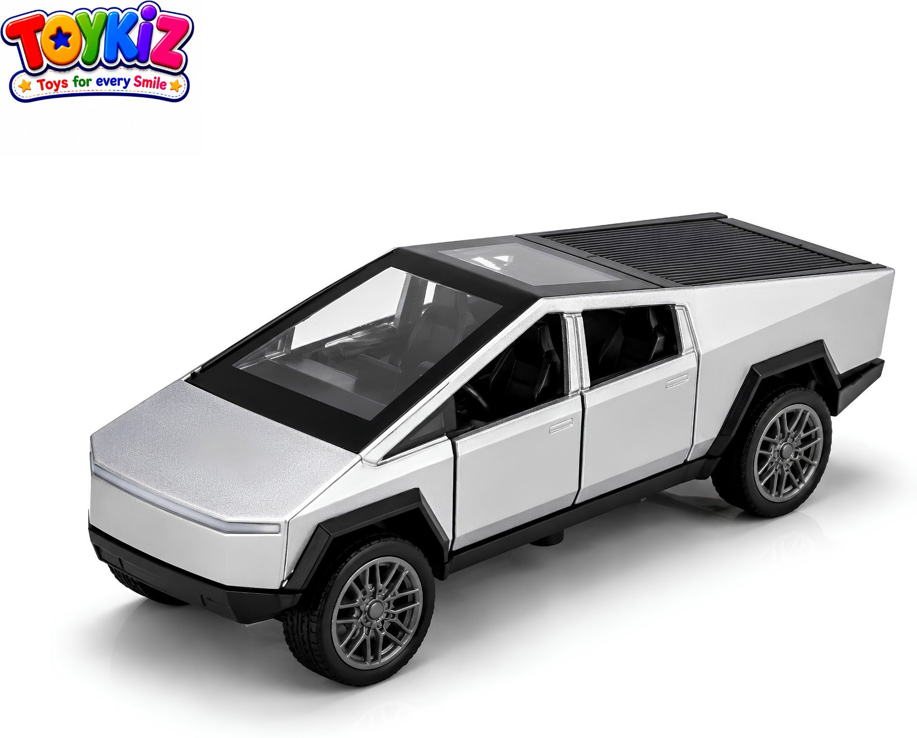 Tesla Cybertruck Diecast Toy Car with Light & Sound | Pull Back Action-image-36