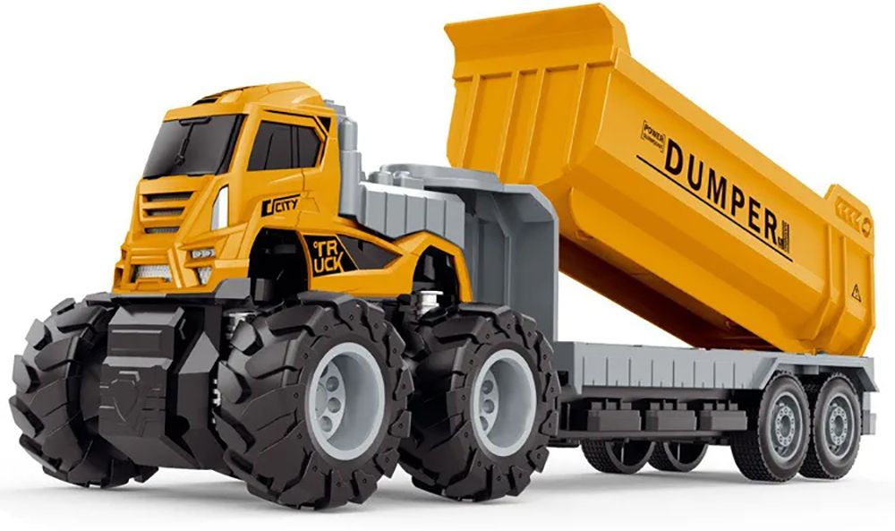 pinque 1:43 4WD Die-Cast Metal Construction Dumper Truck toys with Friction Powered Toy-picture-22