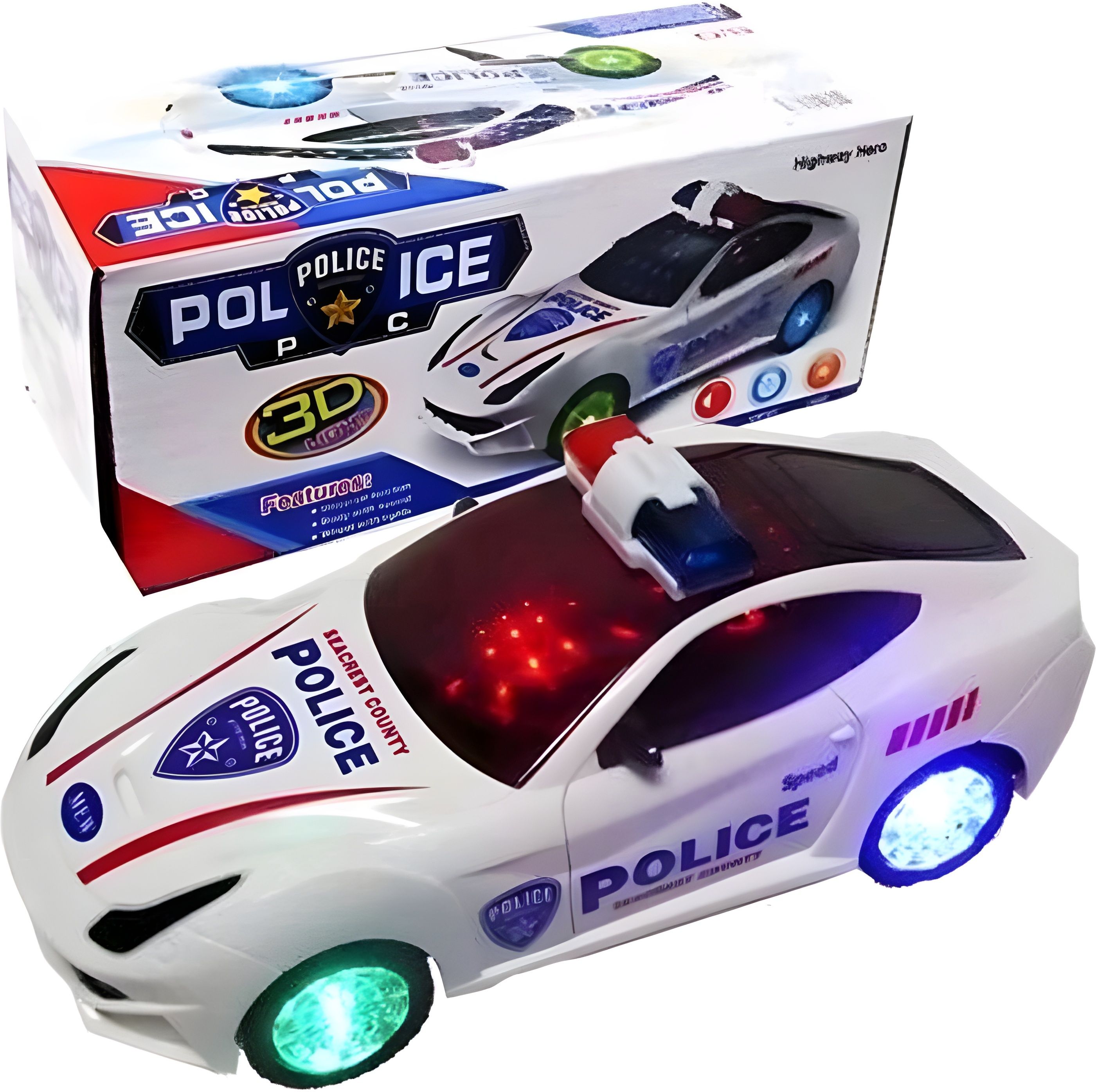 Musical Police car Toy with 3D Light 360 Degree Rotating Automatic Door Open toy-image-43