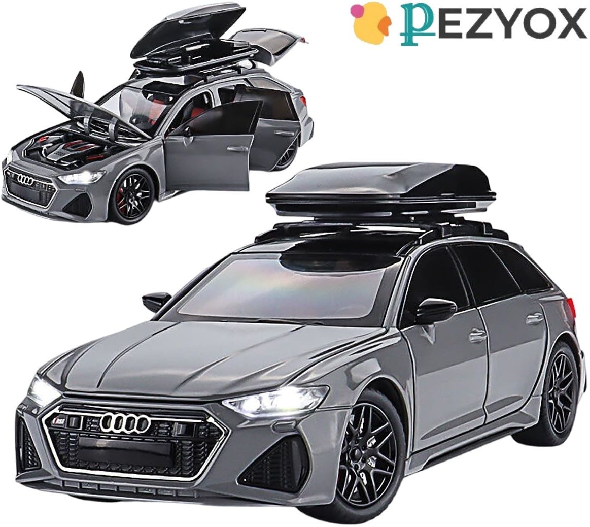 1:24 scale Audi RS6 diecast toy car pull back car with light & sound for kids-image-12