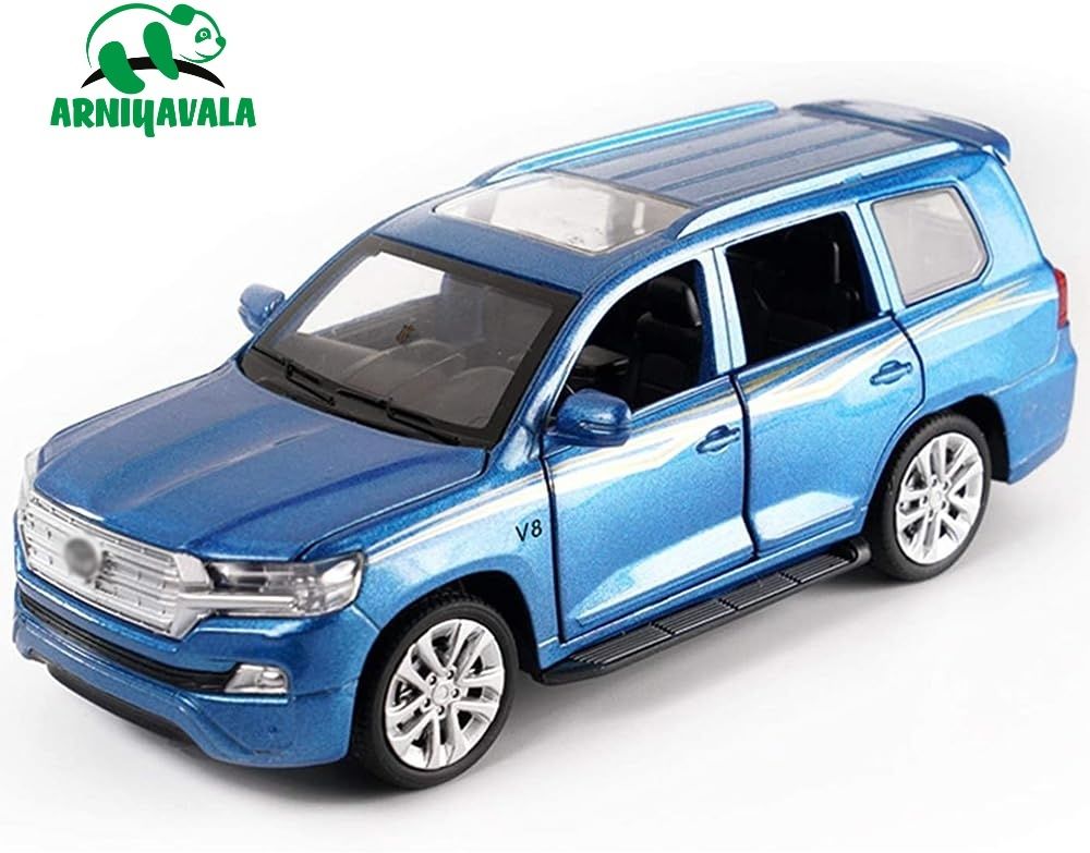 1:32 Diecast Land Cruiser Toy Car for Kids Metal Car Light Sound Pull Back toy-image-10