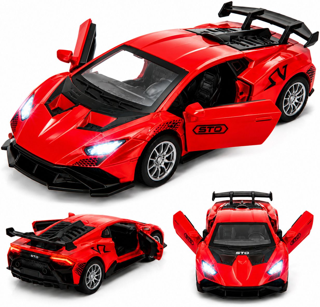 Lamborghini 1:32 Metal Diecast Pull Back Car Kids Toy Openable Doors-image-20