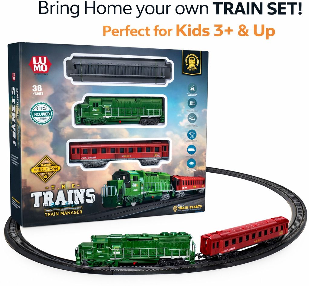Battery Operated Toy Train Set for Kids | Electric Railway Track Toy-image-9