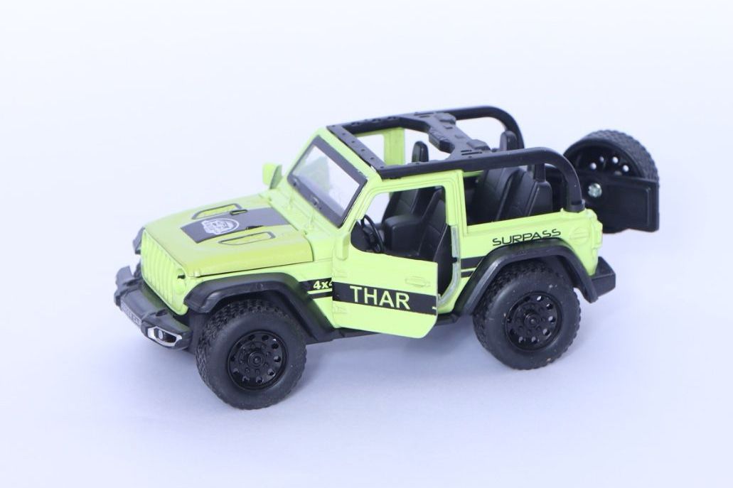 aavya hub Green Thar Jeep Toy Car Metal Die-Cast | 1:32 Scale Pull Back Model-picture-11