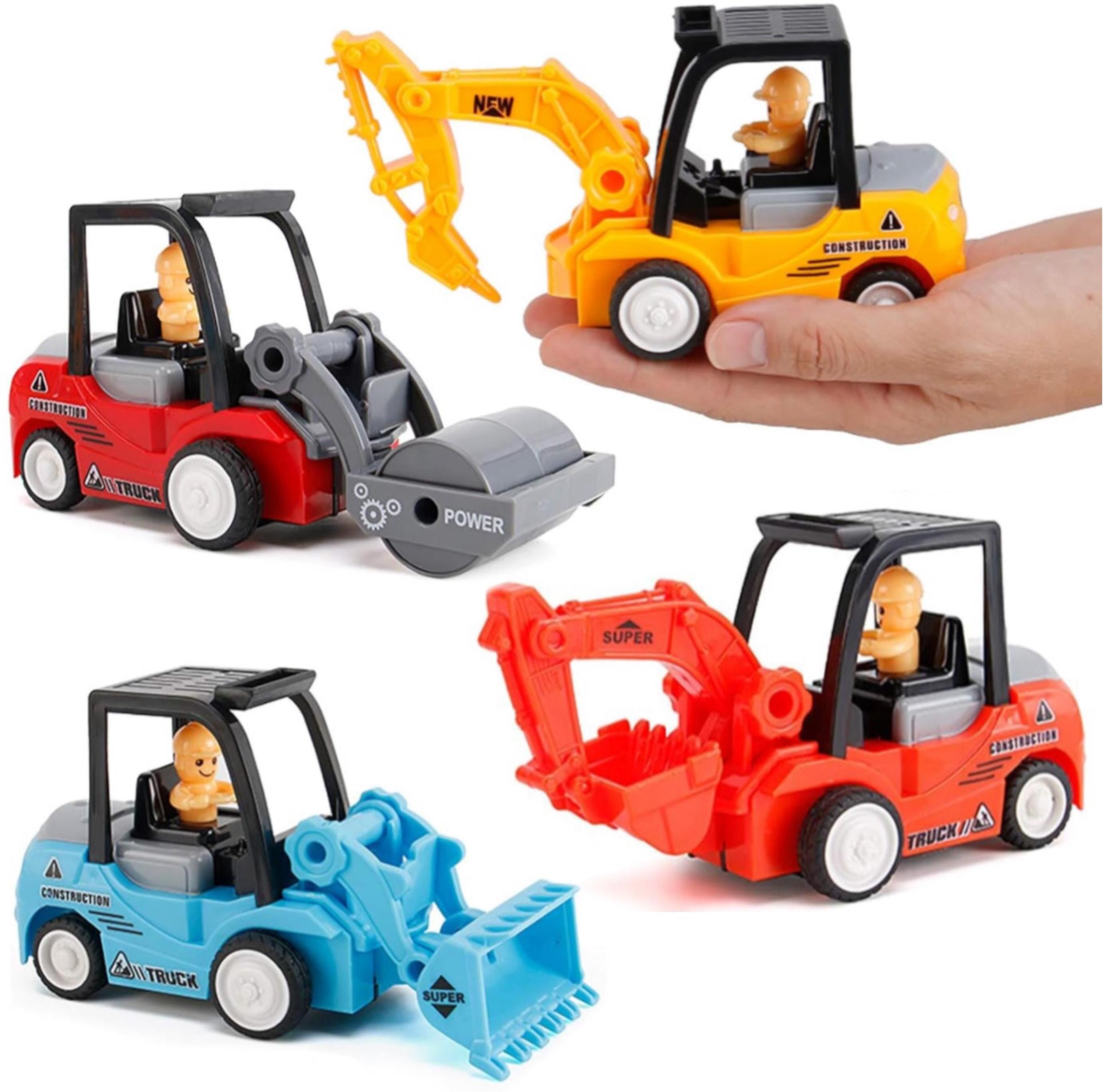 4pcs Colorful Construction Truck Playset Friction Powered Push and Go Toys Gift-image-16