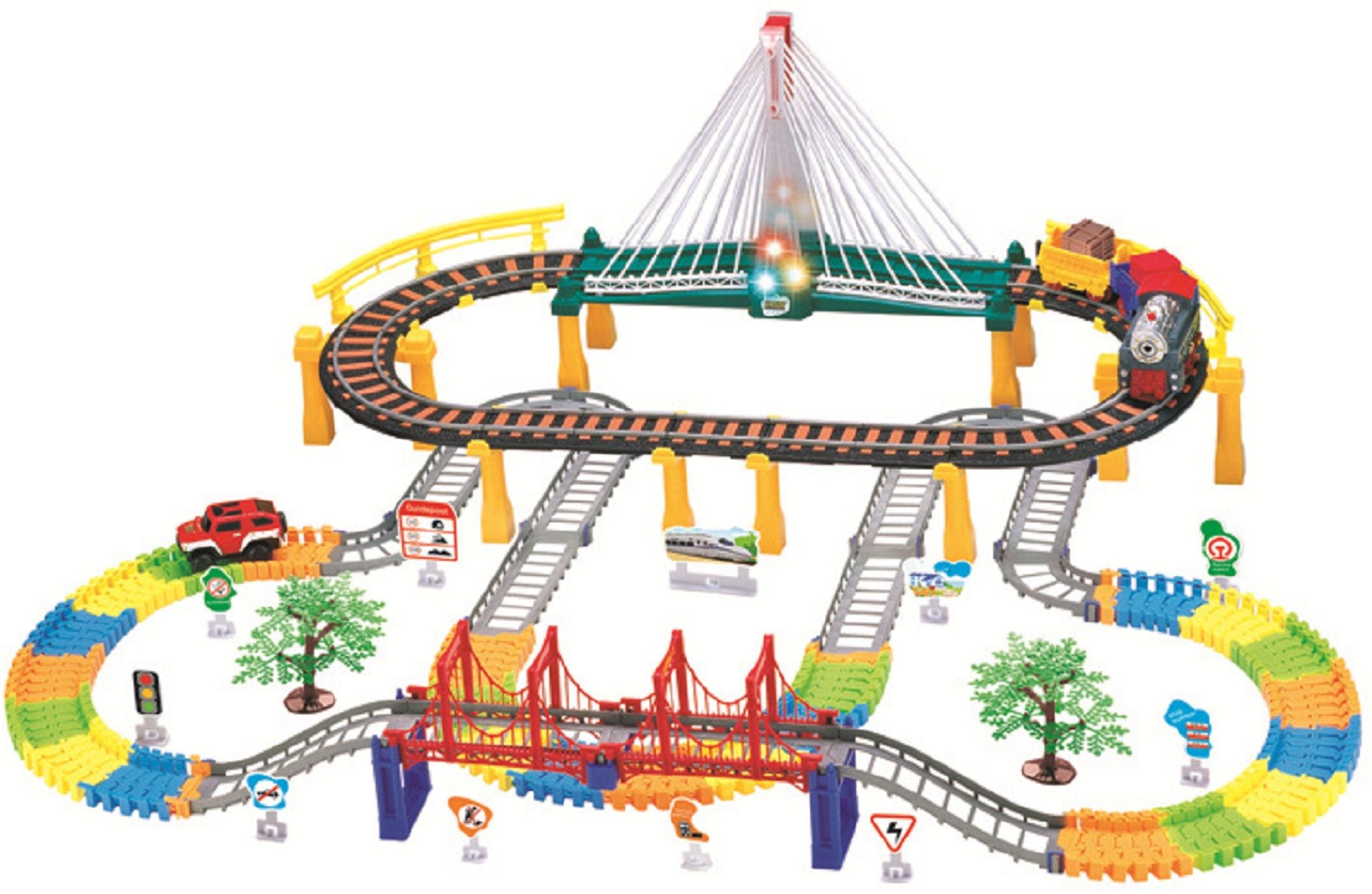 Electric Rail Car Toy Children's Small Train Sound and Light High-Speed-image-16