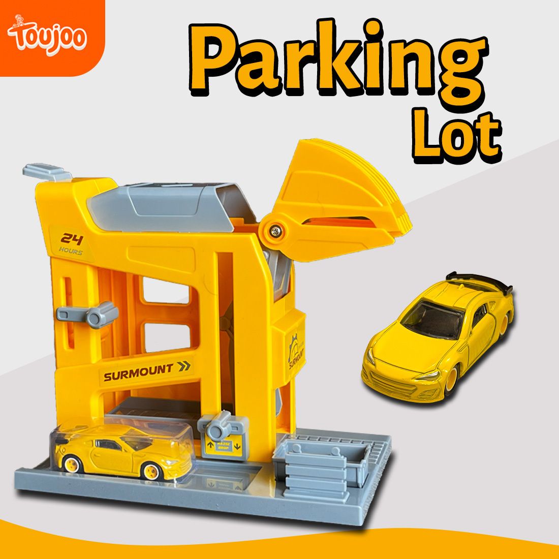 Car Elevator Crane Toy Parking Track Set Sliding Cars with Lift & Drop Kids Toys-image-26