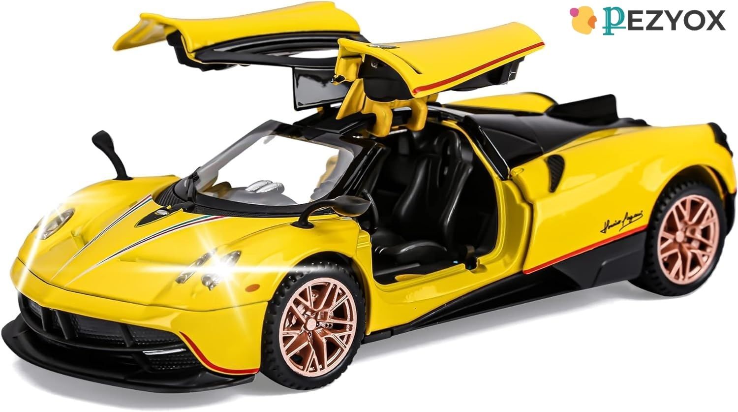 pezyox 1:32 scale Pagani Huayra Car Model Diecast Toy with Sound & Light-picture-32