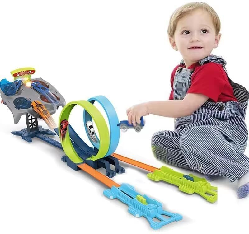 Kids Game Plastic Hot Rebound Wheel AutoTrack Set 360 with Light Music