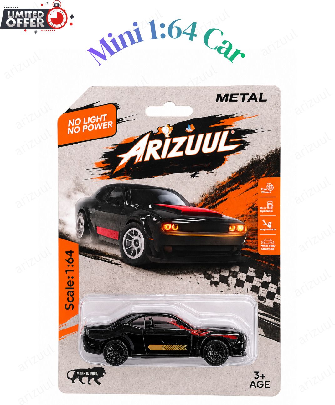 arizuul DC SRT Hellcat Premium Collectible Toy Car with Smooth Rolling Wheel Action-picture-24