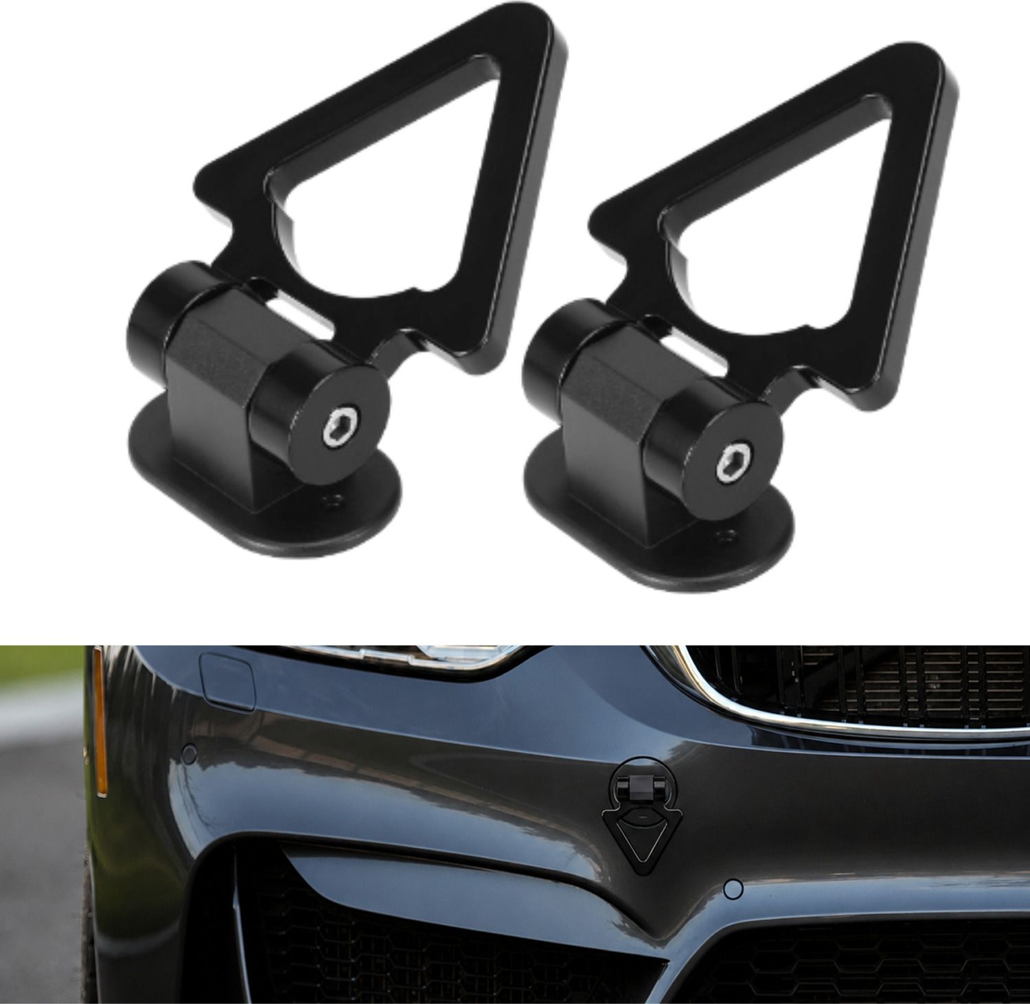 aksmit Universal Dummy Tow Hook Car Bumper Racing Style Decorative Accessory Front and Rear Mount Towing Hook-picture-5