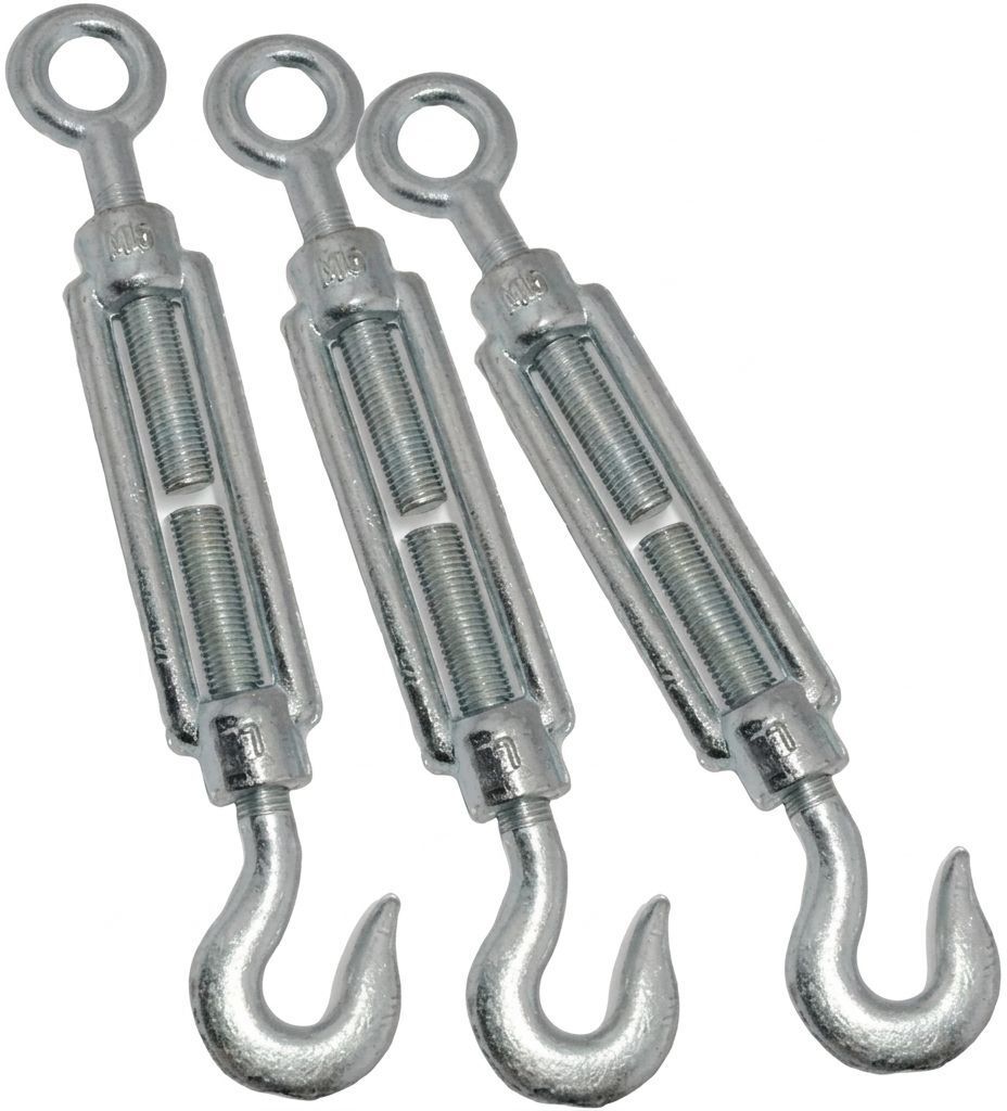 sparesdeal Eye to Hook Turnbuckle 10MM Galvanised Steel Wire Rope Tension Screw Pack of 2 Front Mount Towing Hook-picture-18