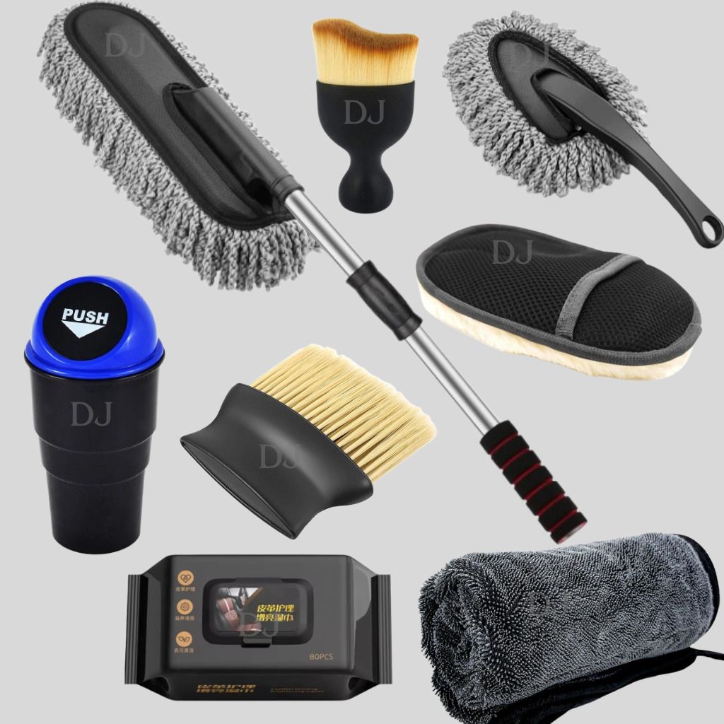 Microfiber Car Duster Kit Interior & Exterior Cleaning Tool Scratch & Lint Free Microfiber Car Duster, Interior Cleaning Wipes, Dustbin and Gloves Vehicle Interior Cleaner-image-31