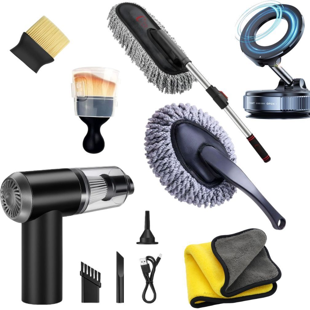11 Pcs - Cleaning Kit Combo With Vaccum, Car Holder Combo-image-47