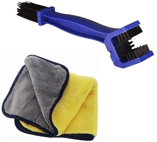 Bike Chain Brush Cleaning Microfiver Cloth Combo