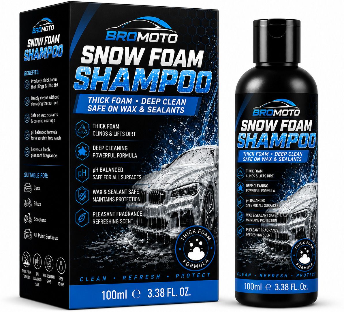 High/Snow Foaming Shampoo Liquid Concentrate PH Balanced & Paint Safe Technology Car Washing Liquid-image-20