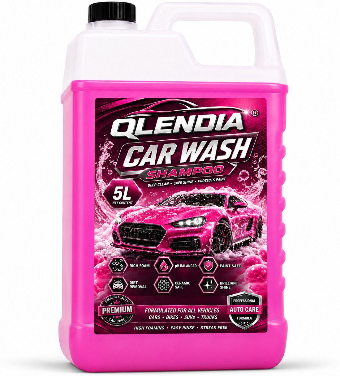 qlendia High Foaming Car-Wash Shampoo With Added Silicones For Spot Cleaning Car Washing Liquid-picture-23