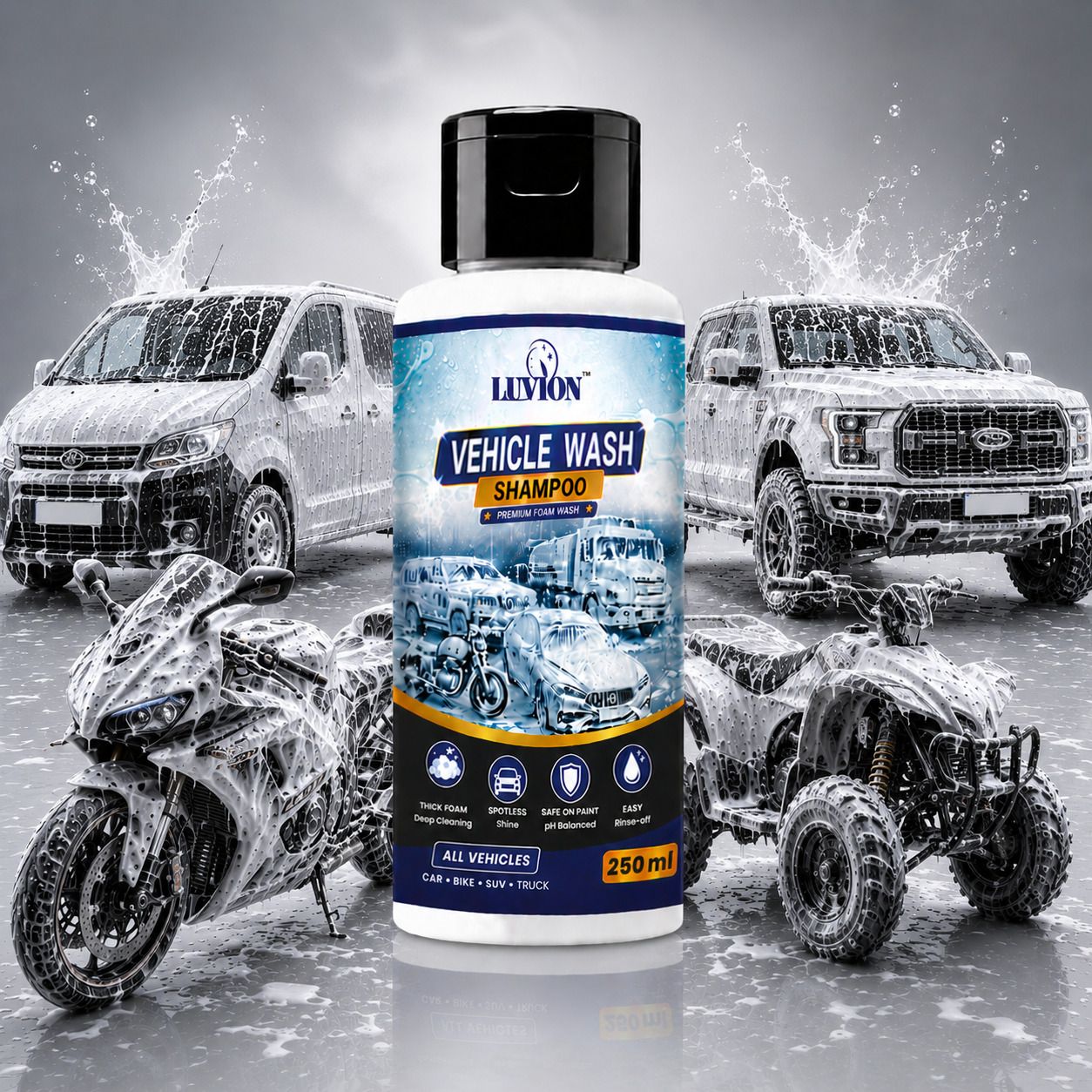 luvion Vehicle Foam Shampoo | Long Lasting Shine Formula Car Washing Liquid-picture-45