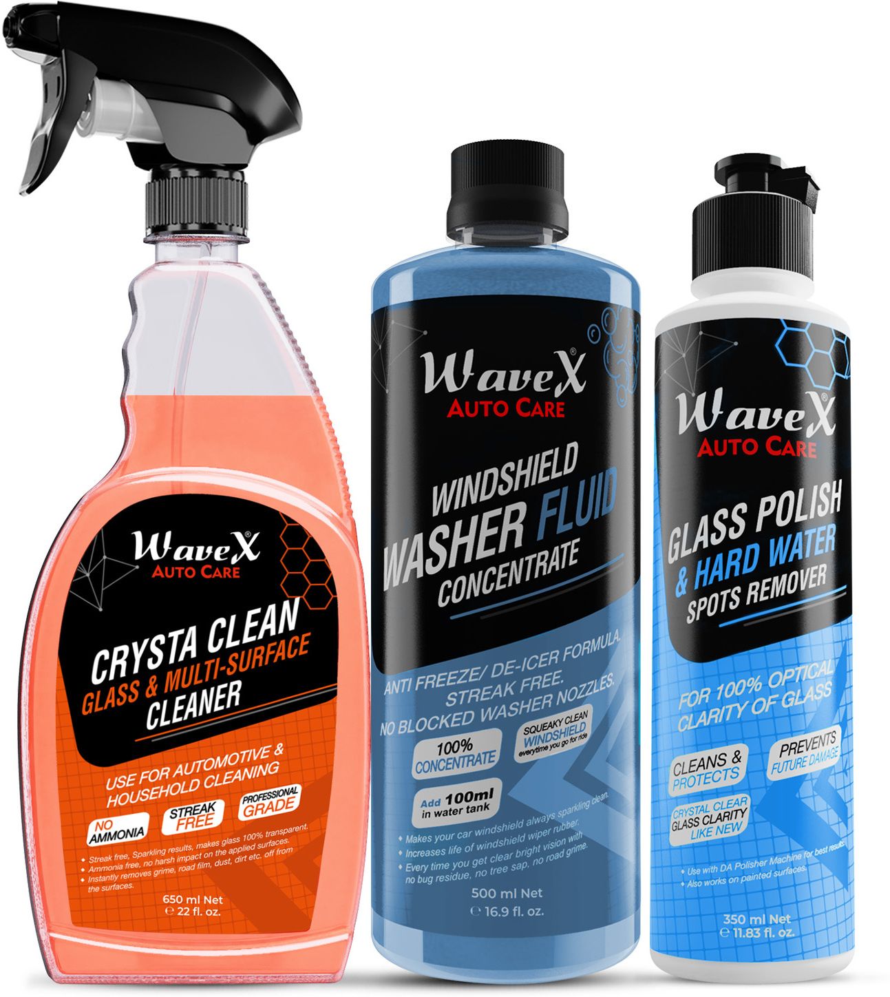 Glass Polish + Hard Water Remover| Windshield Washer Fluid | Crysta Clean Car Washing Liquid-image-8