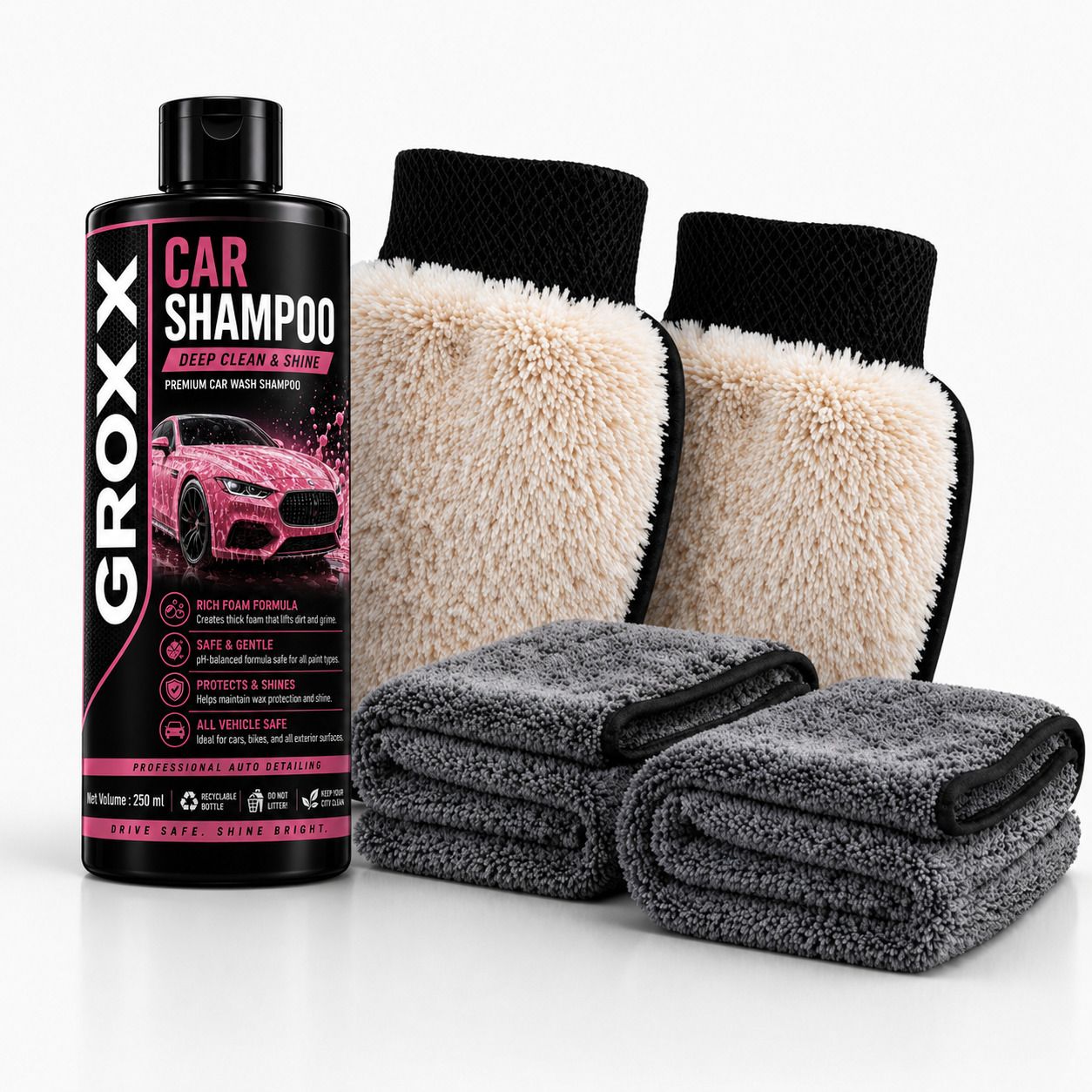 groxx Car Foam Wash Shampoo (250ML) - Highly Concentrated | Snow Foam Car Shampoo Combo-picture-20