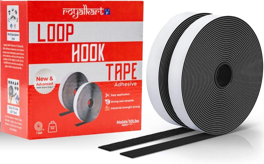 Hook And Loop Tape Roll Strips With Adhesive Back Mounting Tape For Picture And Tools Hanging Pedal Board Fastening (5 M Hook + 5 M Loop) Stick-on Velcro-image-31