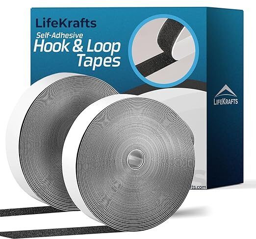 lifekrafts (Velcro) Strong Glue Self Adhesive Hook & Loop Tape (2M*25mm, Black), Adhesive Back Mounting Tape Used for Home, Office, Stationary, Pictures, Tools, Schools etc Stick-on Velcro-picture-15