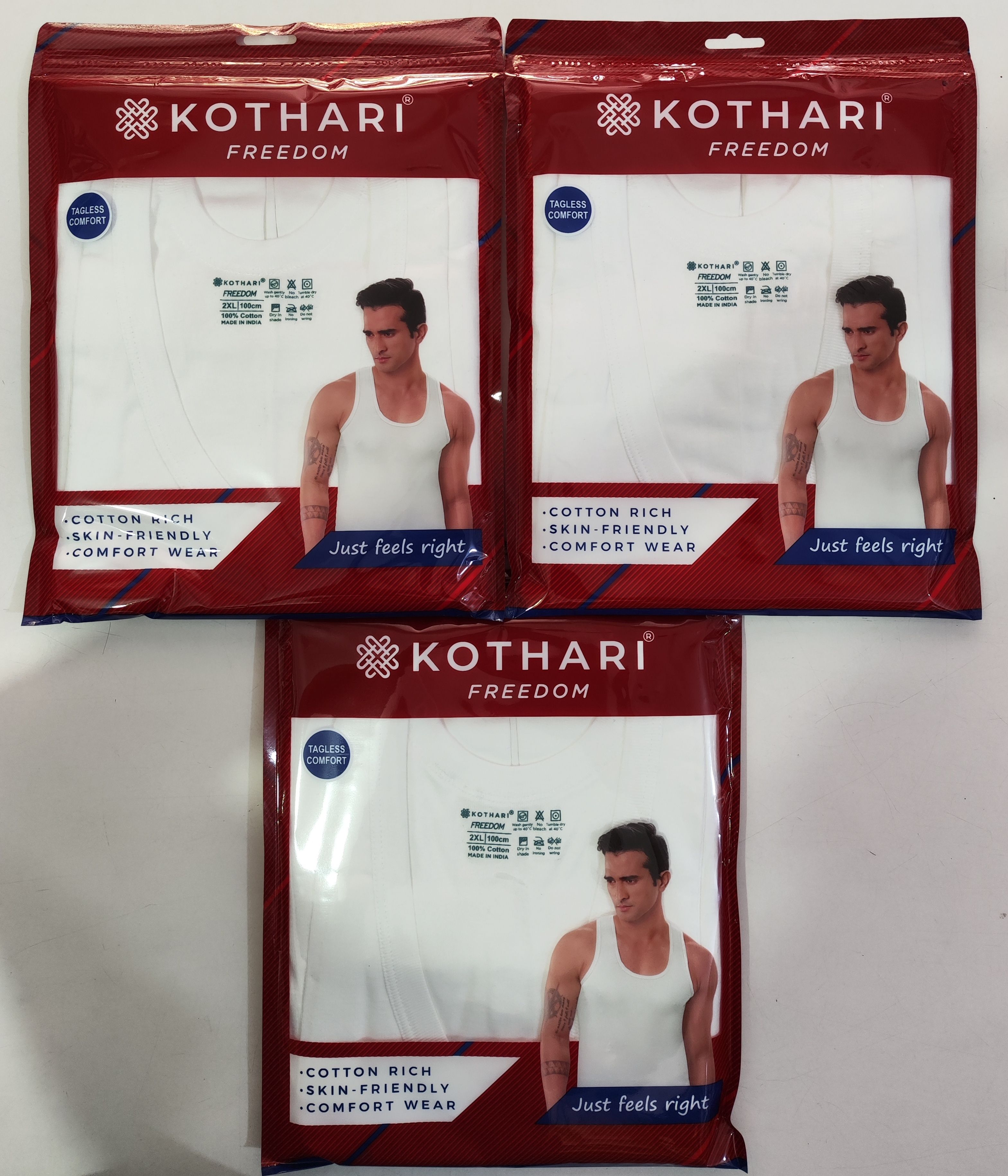 kothari premium Pack of 3 Freedom fine rn Men Reversible Vest-picture-38