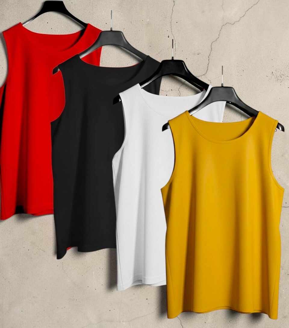 fitvalor Pack of 4 Polyester Set of 04 Men Vest Men Vest-picture-22