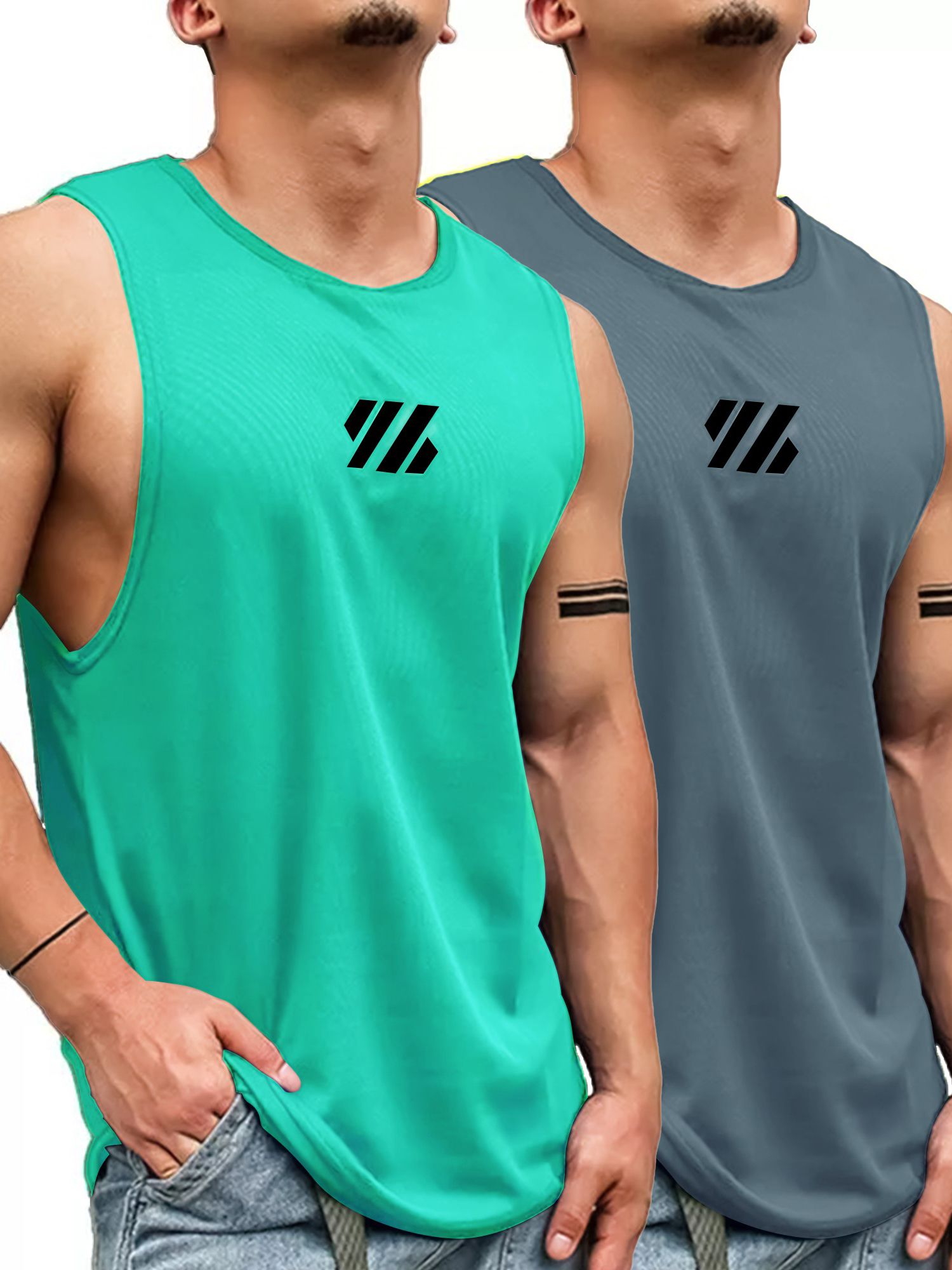 jump cuts Pack of 2 Men's Vest Men Vest-picture-10