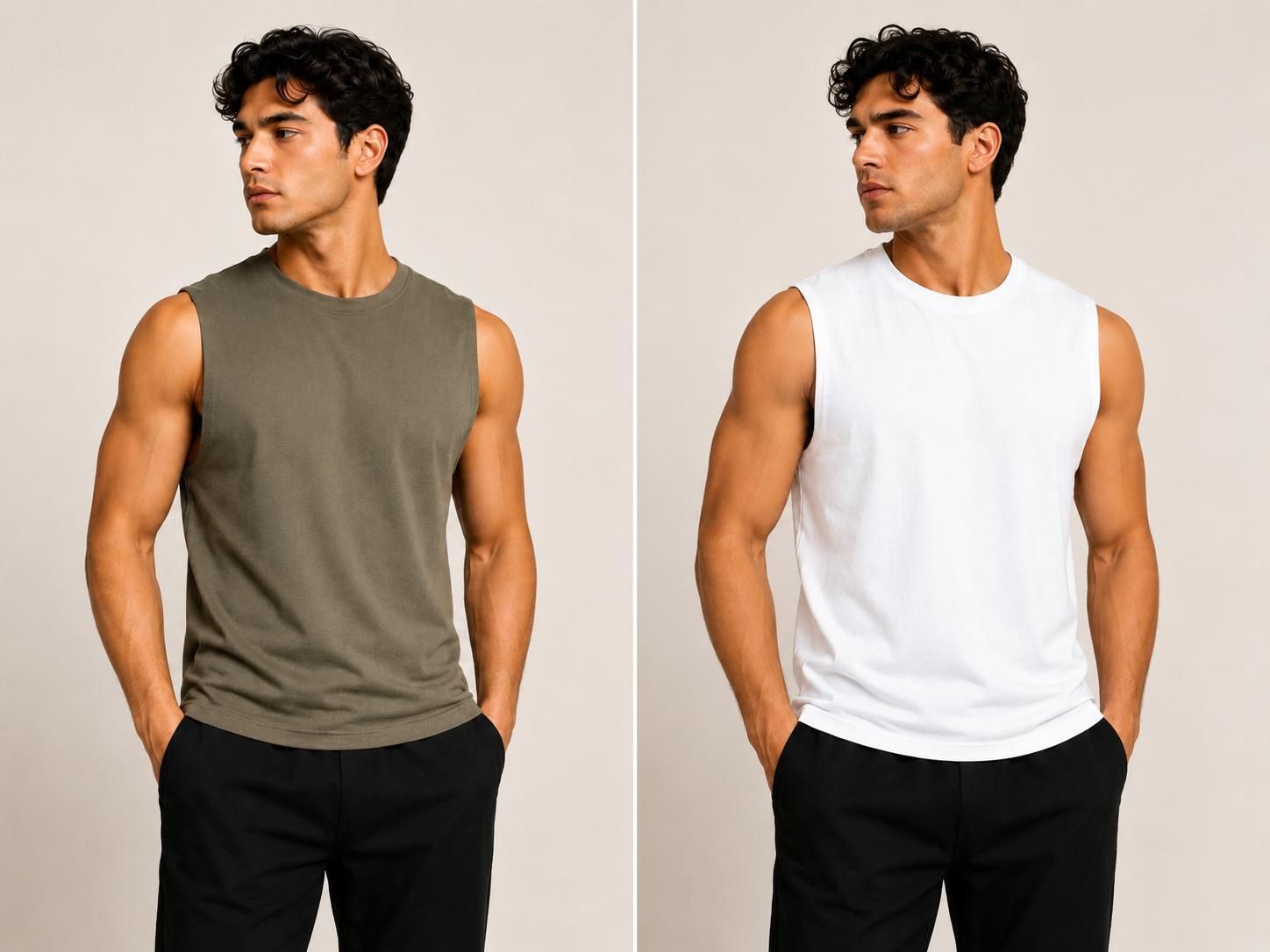 visewish Pack of 2 Casual Solid Textured Summer Men Vest-picture-16