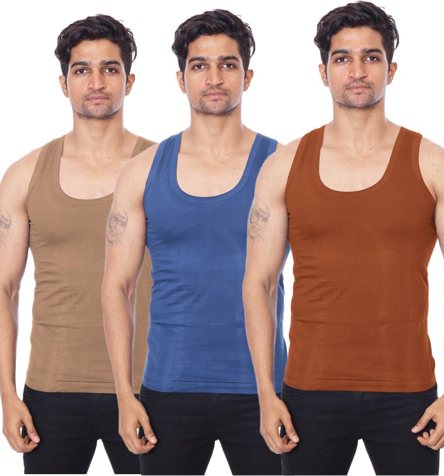 Pack of 3 Poomex color vest Men Reversible Vest-picture-25