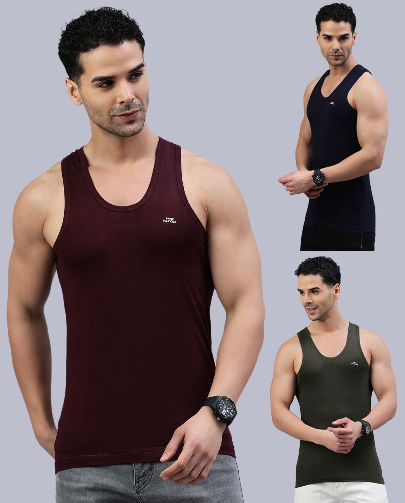 lux parker Pack of 3 Men Vest-picture-22