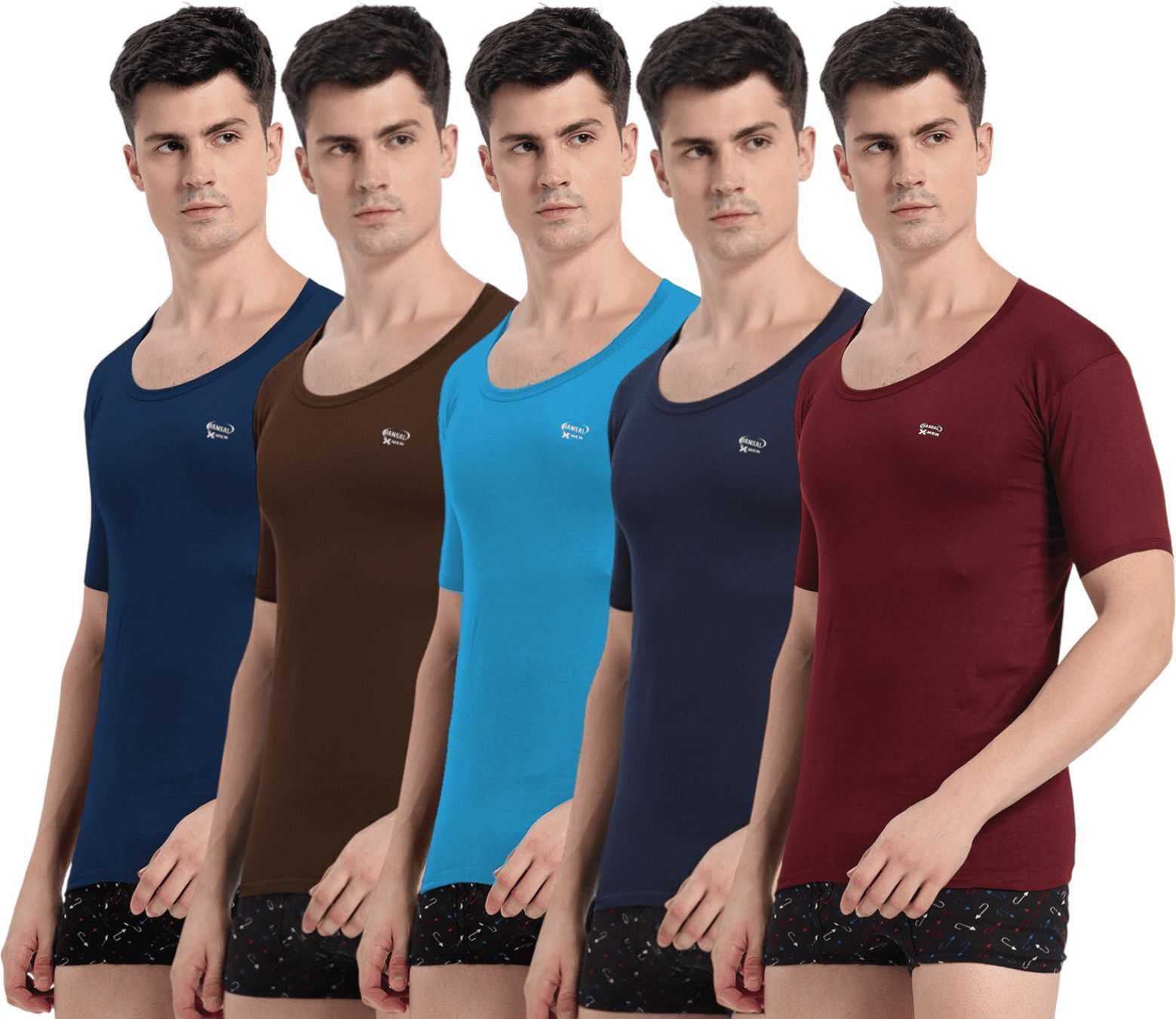 bansal x-men Pack of 5 coloured vest for men Men Vest-picture-25