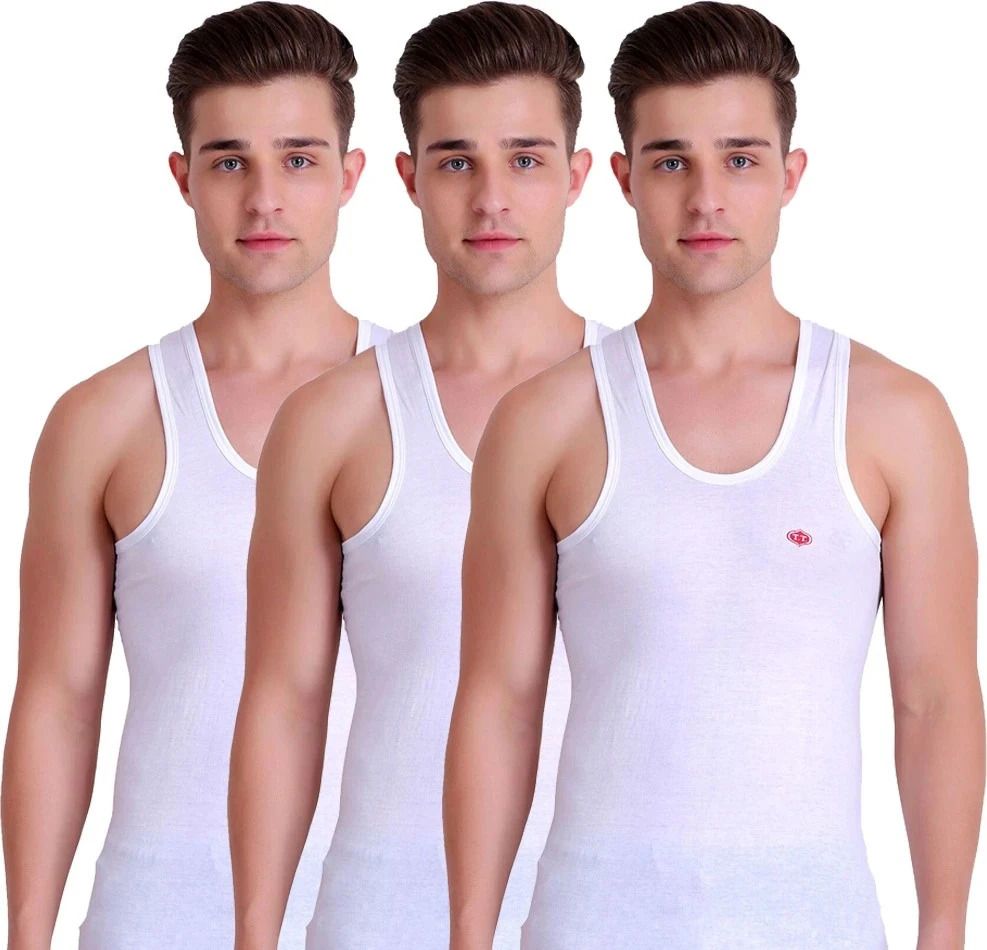 tt Pack of 3 Titanic Plain Sleeveless Men Vest-picture-16