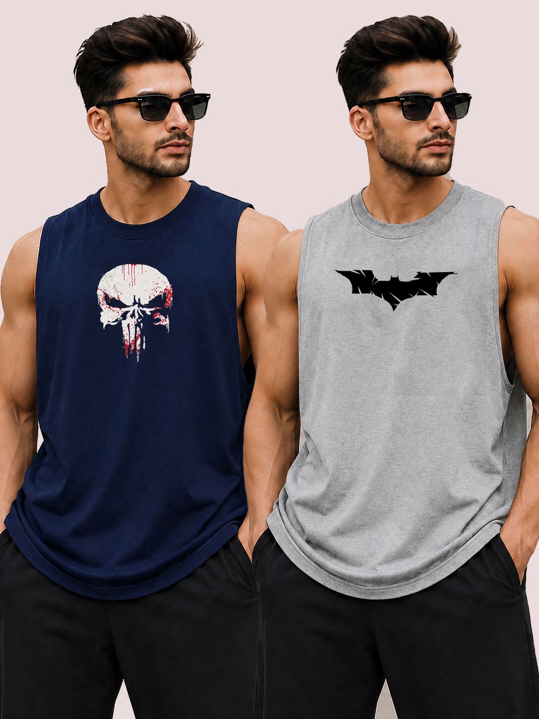 Combo Men's Printed Comfort Fit Sleeveless Gym Vest Men Vest-image-16