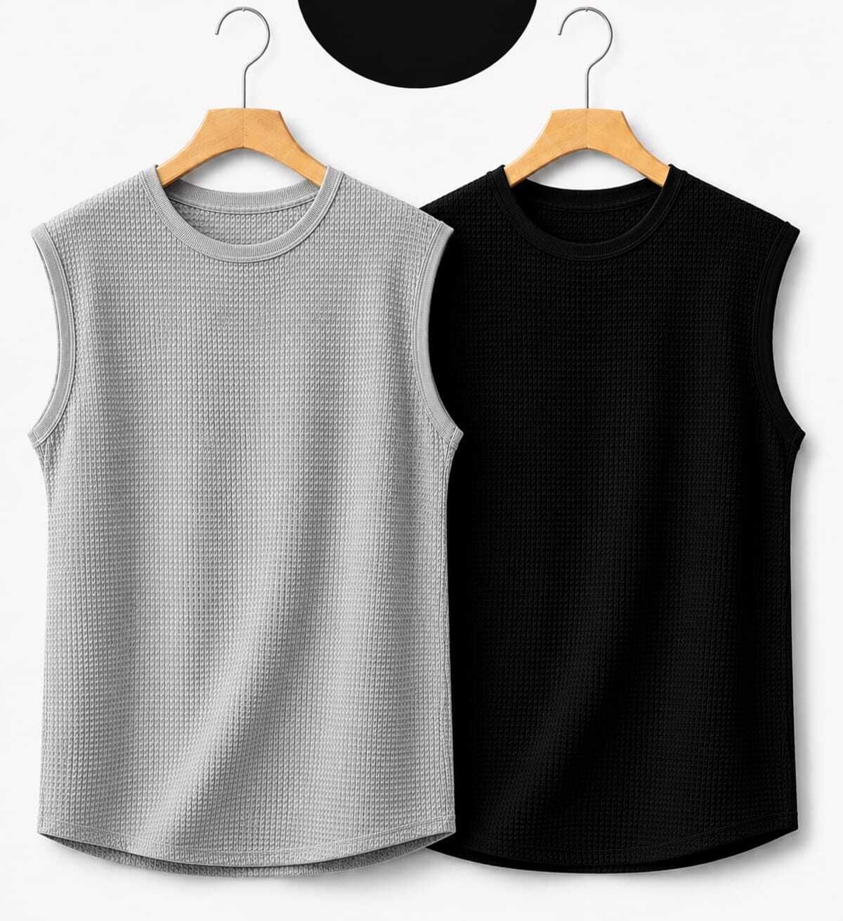 shyam fashion Pack of 2 Casual Textured Muscle Summer Men Vest-picture-29