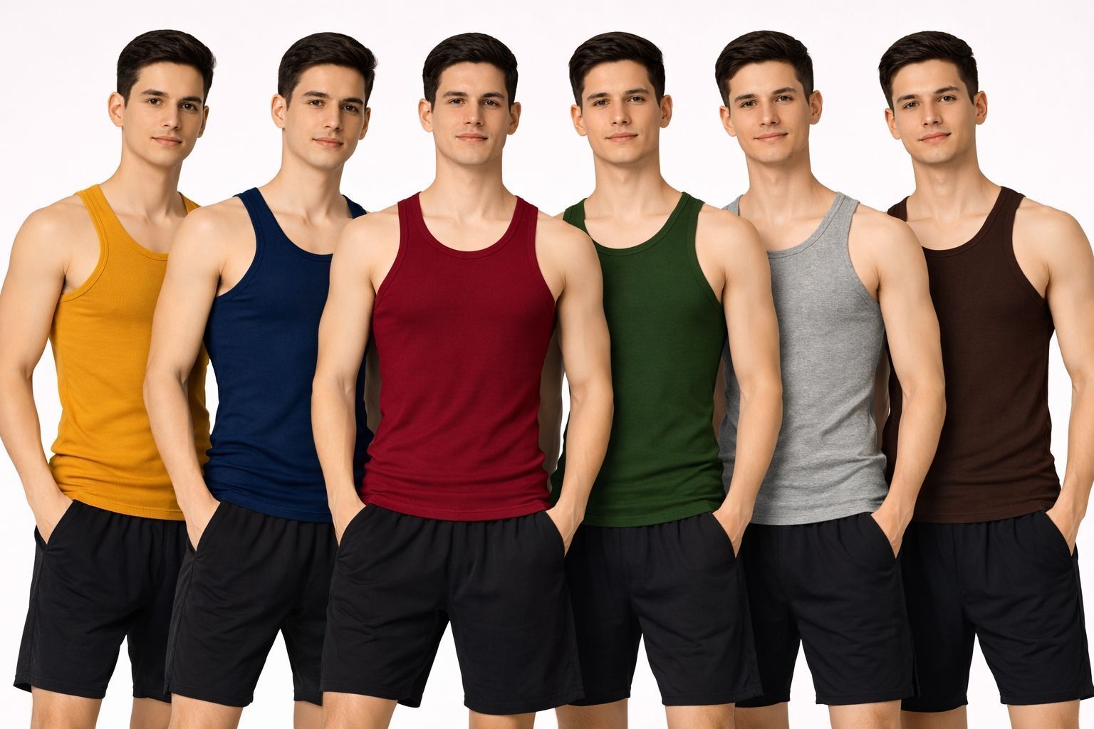 fayrouz Pack of 6 Men's Cotton Vest Sleeveless Combo Pack Men Vest-picture-13