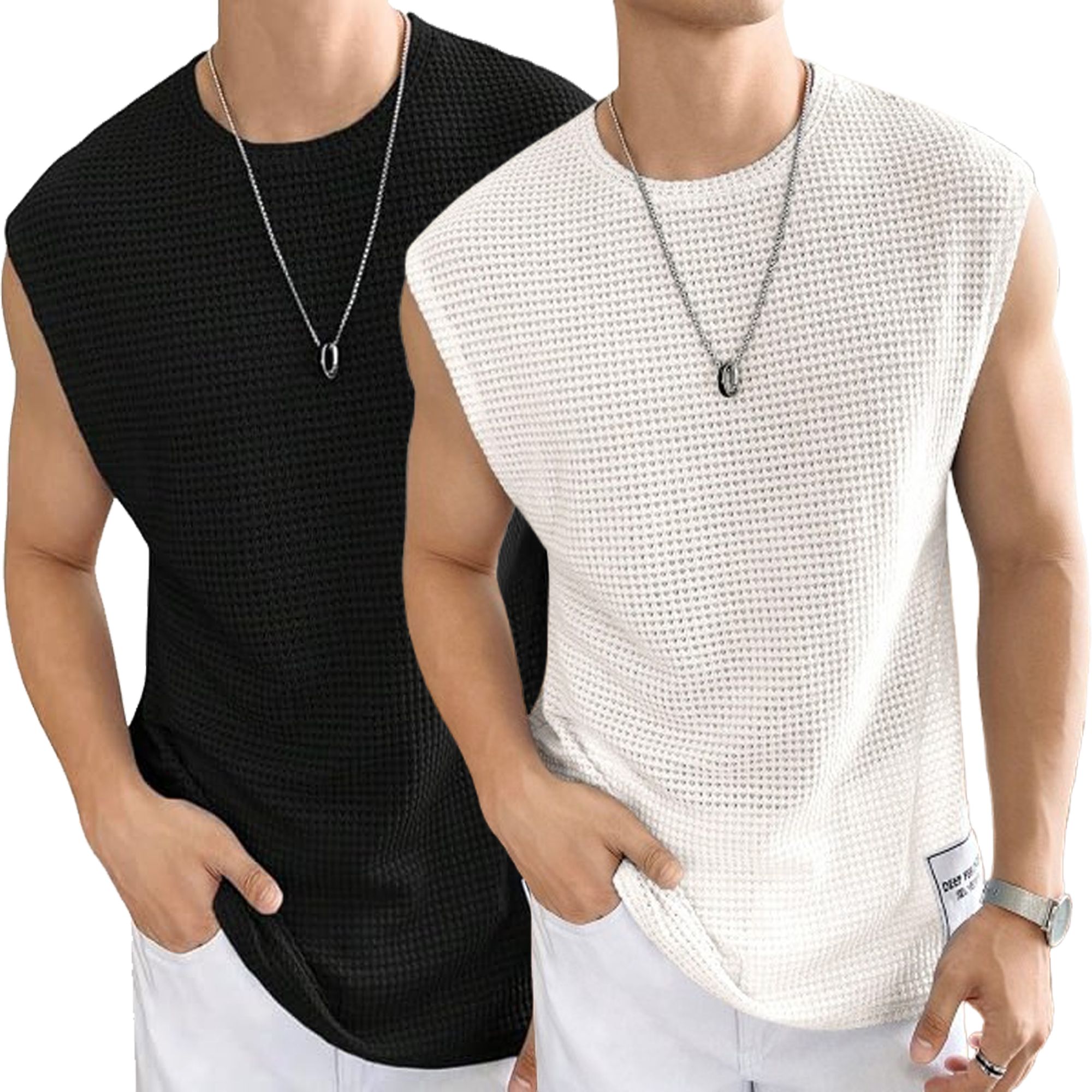 saklana Pack of 2 Men's Gym Wear Tank Vest Men Vest-picture-19