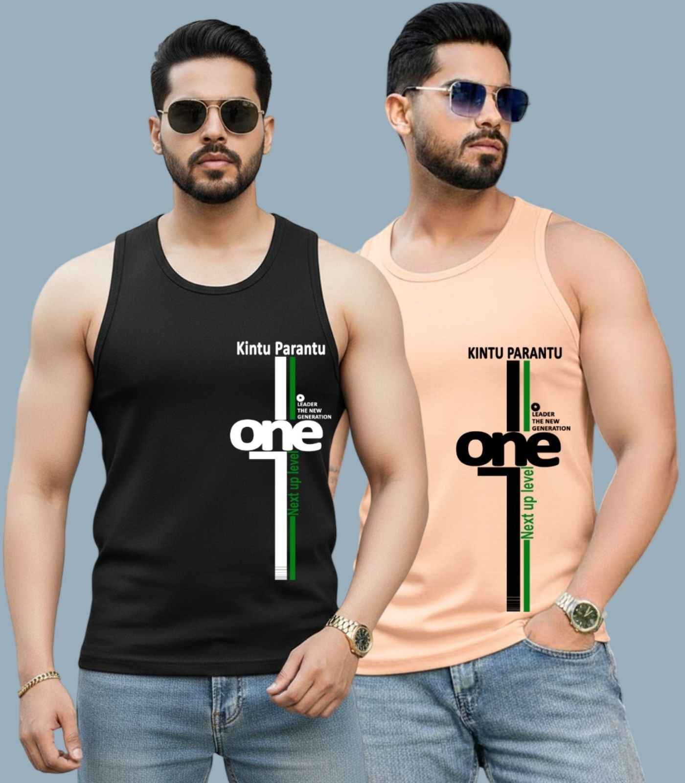 Mens Printed Round Nack Casual Vest Men Vest